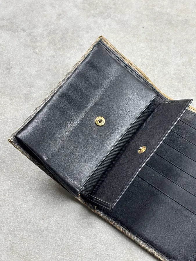 Roberto Cavalli Khaki Crocodile Embossed Leather Wallet QtqNQri 6
