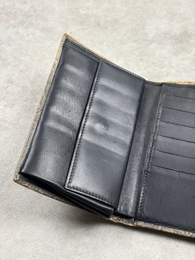 Roberto Cavalli Khaki Crocodile Embossed Leather Wallet QtqNQri 4