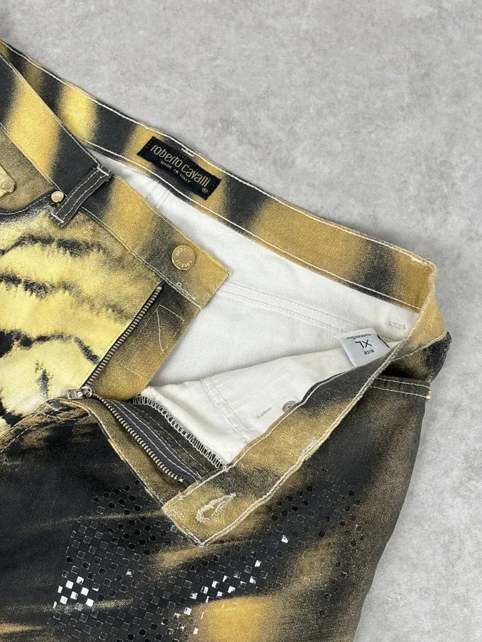 AW2000 Roberto Cavalli Gold Denim Tiger Jeans iWBTcXt 8