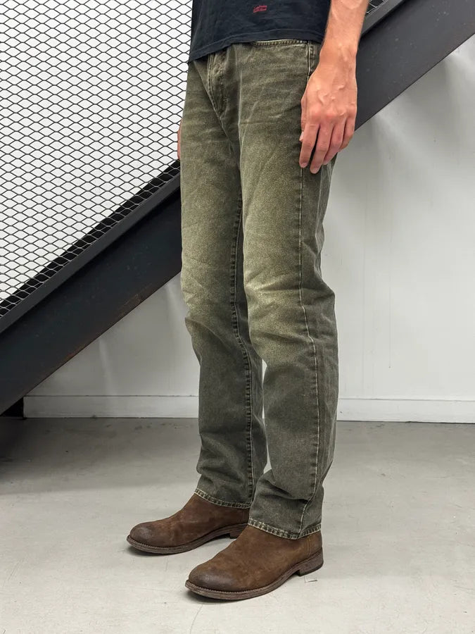 2000s Cavalli Eyelet Khaki Gradient Denim Jeans KrqWuDu 1