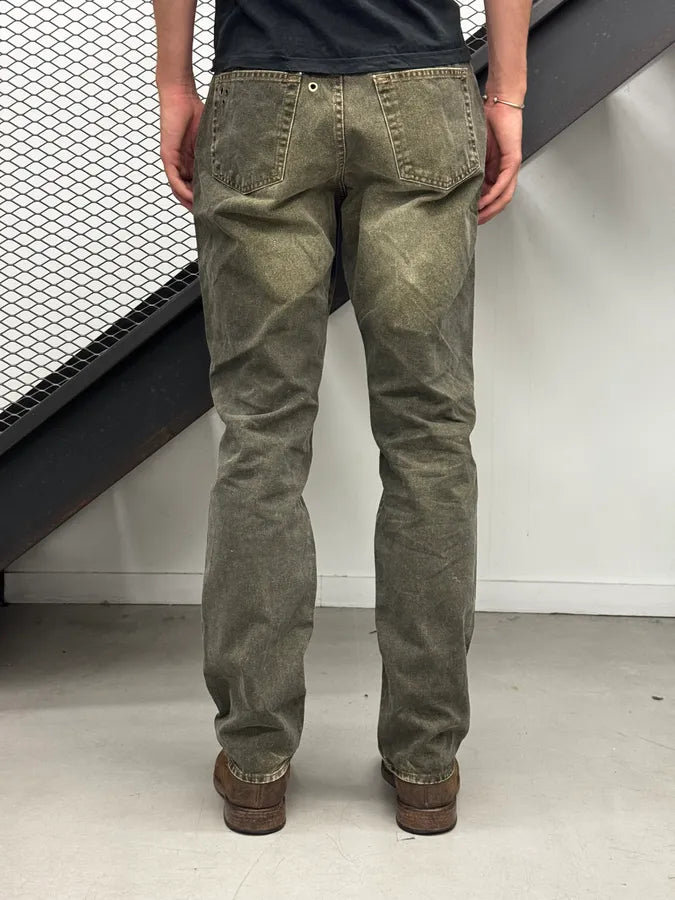 2000s Cavalli Eyelet Khaki Gradient Denim Jeans KrqWuDu 2
