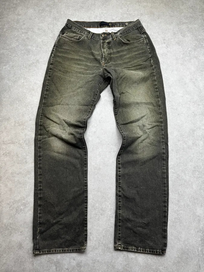 2000s Cavalli Eyelet Khaki Gradient Denim Jeans KrqWuDu 3
