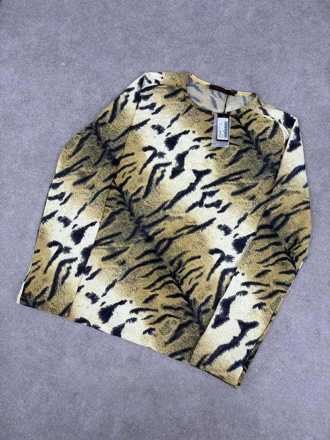 Roberto Cavalli Gold Savate Tiger Print Longsleeve IfAYoKq 3