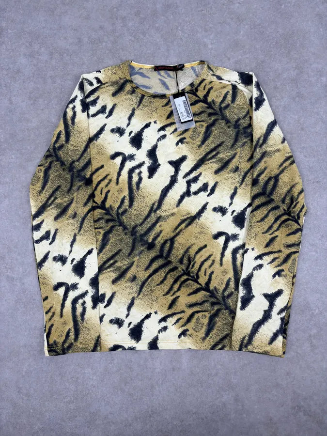 Roberto Cavalli Gold Savate Tiger Print Longsleeve IfAYoKq 0