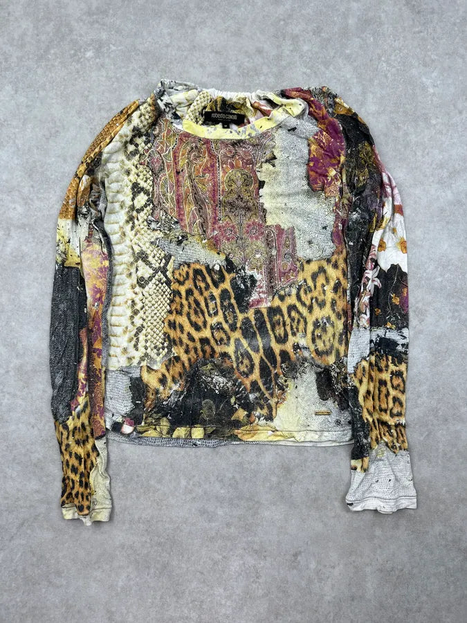 SS2003 Roberto Cavalli Irregular Destructured Leopard Longsleeve GuUENwa 2