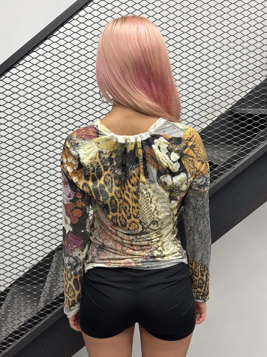 SS2003 Roberto Cavalli Irregular Destructured Leopard Longsleeve GuUENwa 1