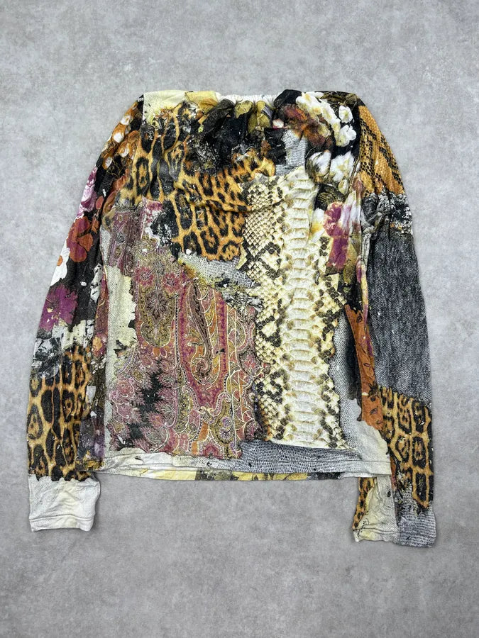SS2003 Roberto Cavalli Irregular Destructured Leopard Longsleeve GuUENwa 6