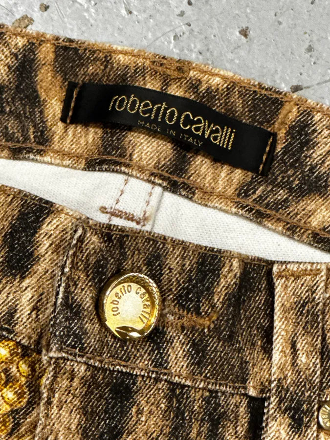 2000s Roberto Cavalli Leopard & Gold Chains Pants IfmMMuV 11