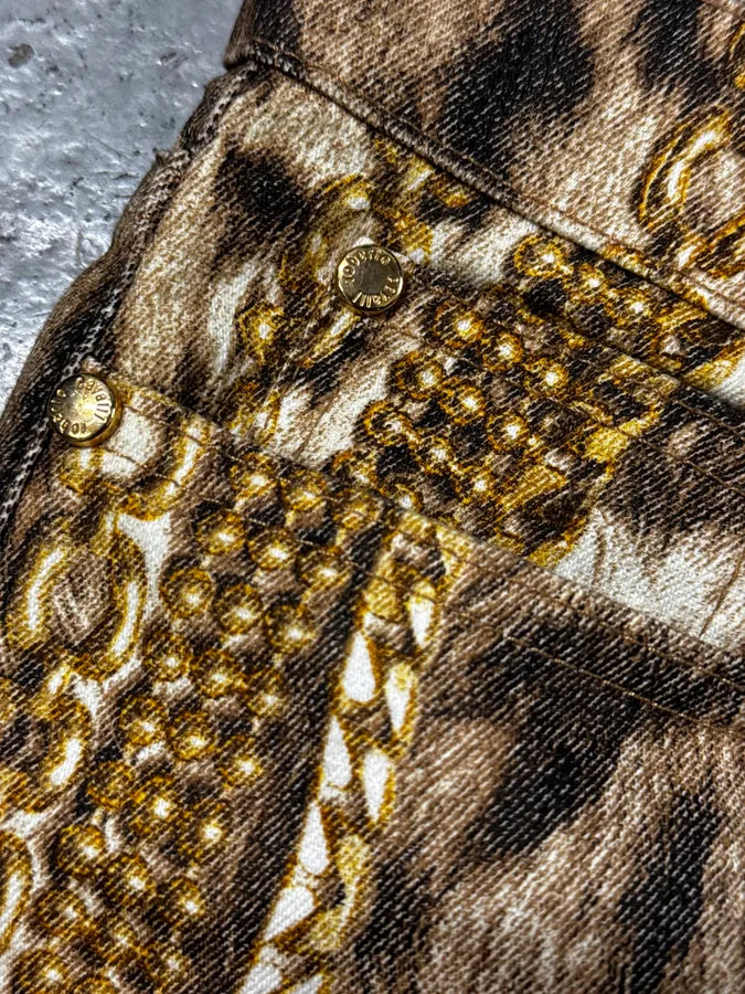 2000s Roberto Cavalli Leopard & Gold Chains Pants IfmMMuV 8