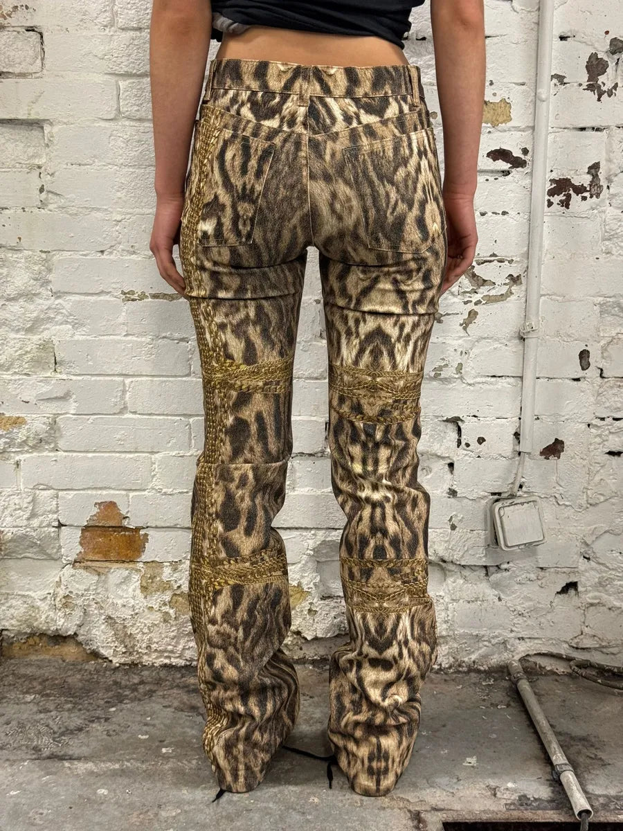 2000s Roberto Cavalli Leopard & Gold Chains Pants IfmMMuV 2