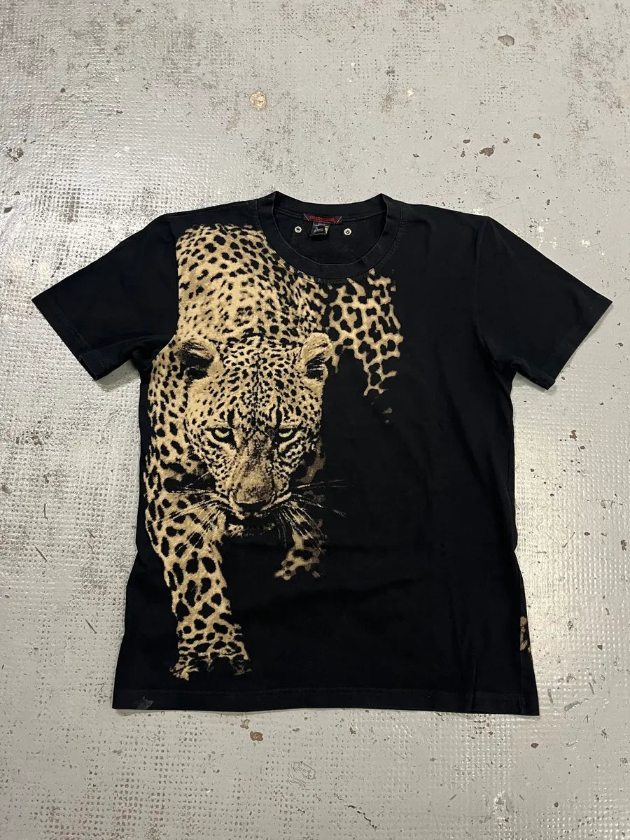 Roberto Cavalli Leopard Hunt Black T-Shirt jGbVVyR 0