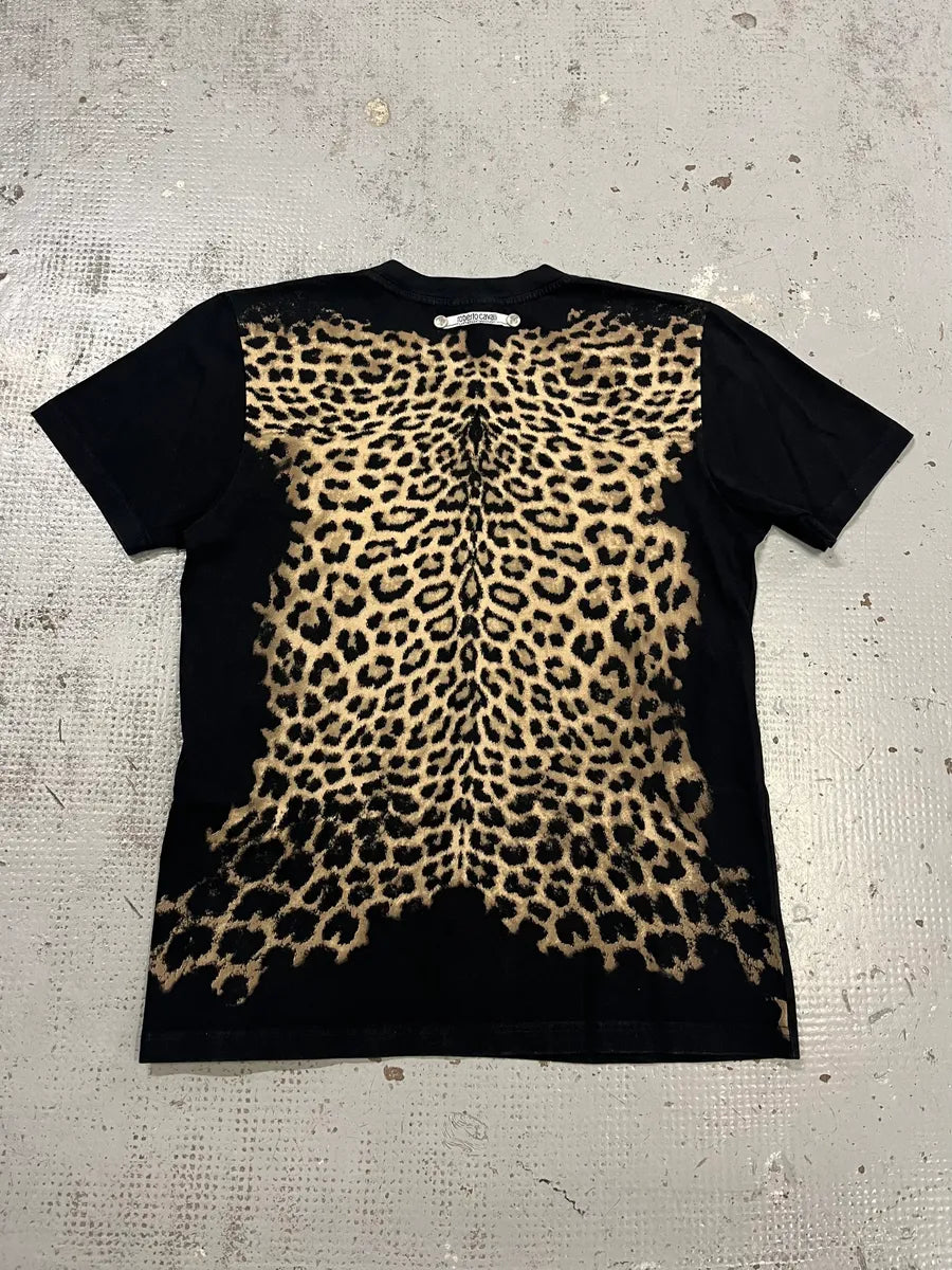 Roberto Cavalli Leopard Hunt Black T-Shirt jGbVVyR 4