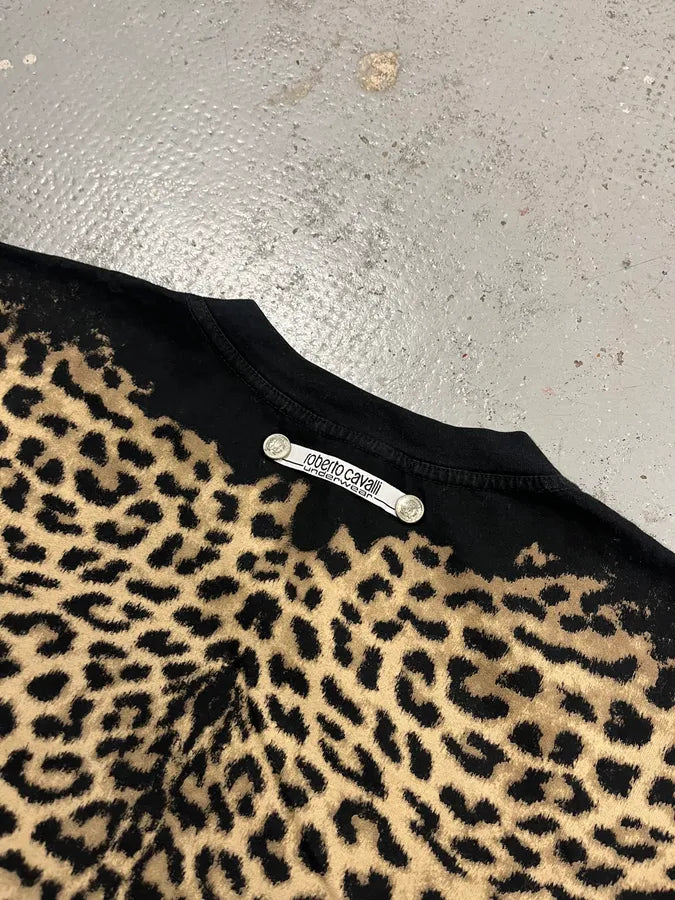Roberto Cavalli Leopard Hunt Black T-Shirt jGbVVyR 5