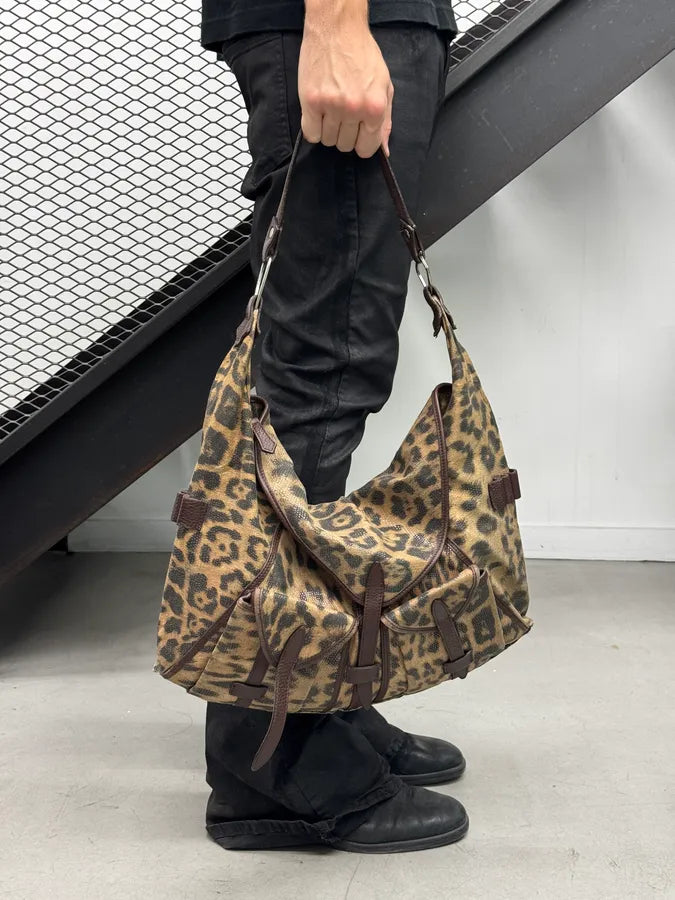 Roberto Cavalli Leopard Glitter Multi Pocket Shoulder Bag hTqhvFN 2