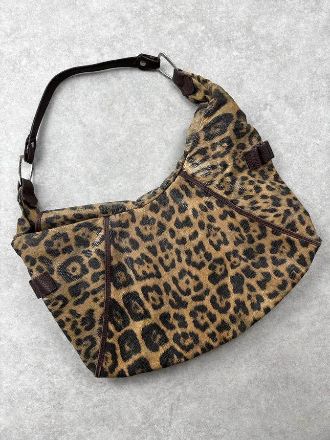Roberto Cavalli Leopard Glitter Multi Pocket Shoulder Bag hTqhvFN 6