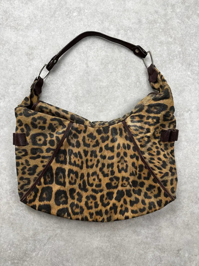 Roberto Cavalli Leopard Glitter Multi Pocket Shoulder Bag hTqhvFN 1