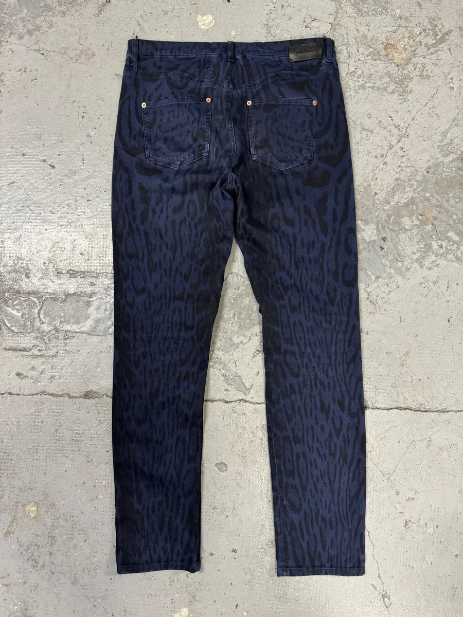 Roberto Cavalli Leopard Slim Navy & Black Pants RbcYayq 1