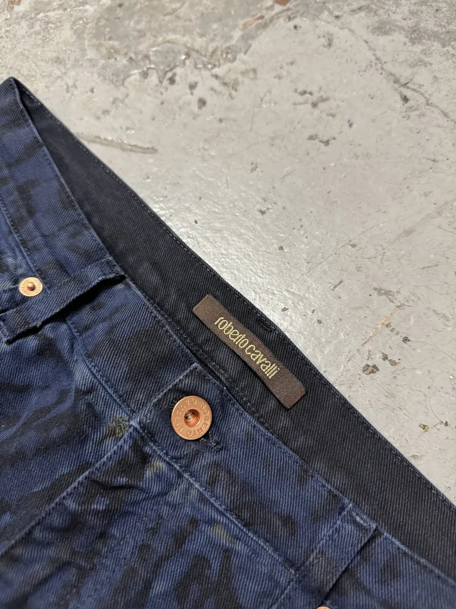 Roberto Cavalli Leopard Slim Navy & Black Pants RbcYayq 11