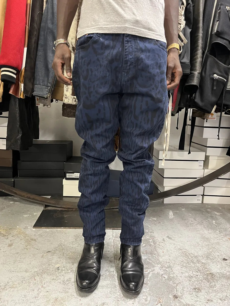 Roberto Cavalli Leopard Slim Navy & Black Pants RbcYayq 2