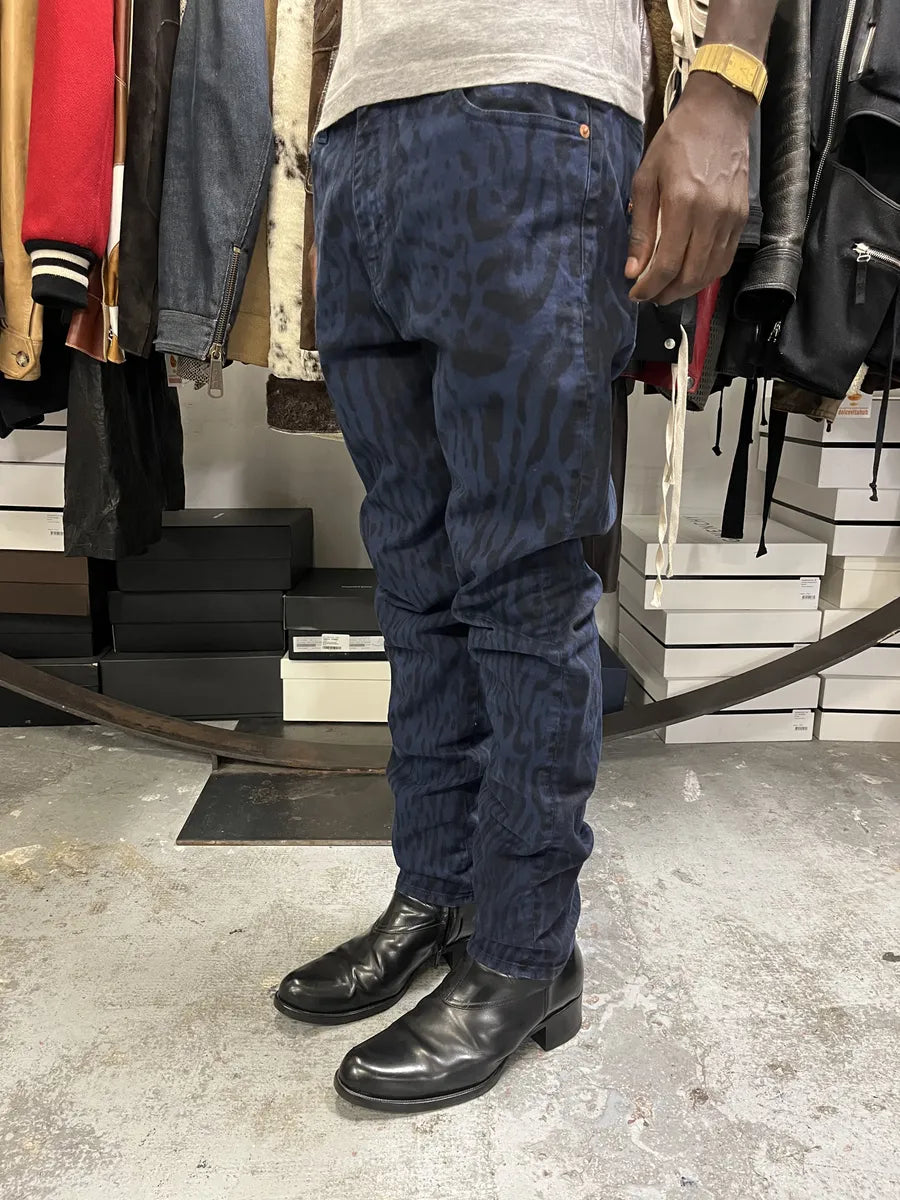 Roberto Cavalli Leopard Slim Navy & Black Pants RbcYayq 3