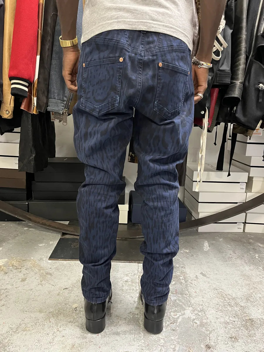 Roberto Cavalli Leopard Slim Navy & Black Pants RbcYayq 4