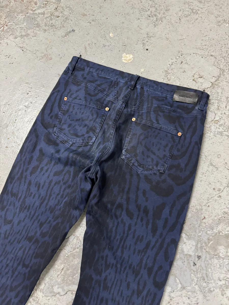Roberto Cavalli Leopard Slim Navy & Black Pants RbcYayq 6