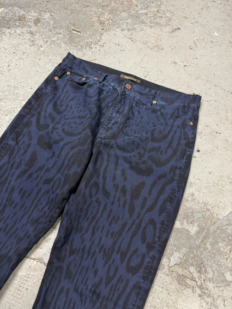 Roberto Cavalli Leopard Slim Navy & Black Pants RbcYayq 8