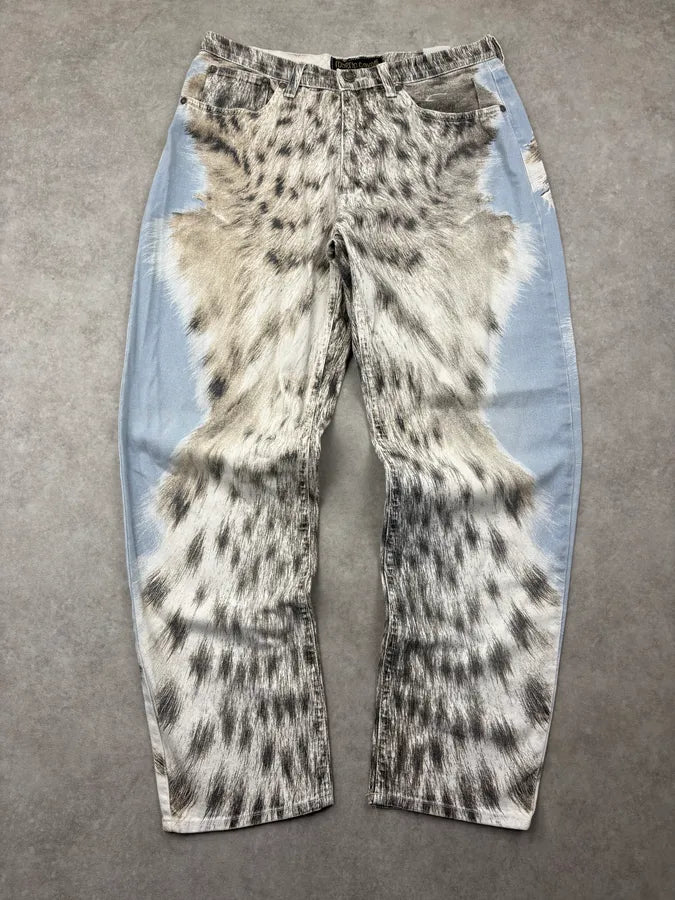 1990s Roberto Cavalli Light Blue Animal Jeans MJPtZja 0