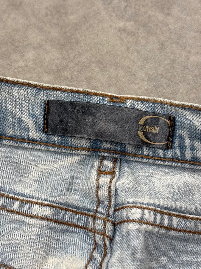 2000s Cavalli Light Blue Washed Denim Jeans EANHrvs 9