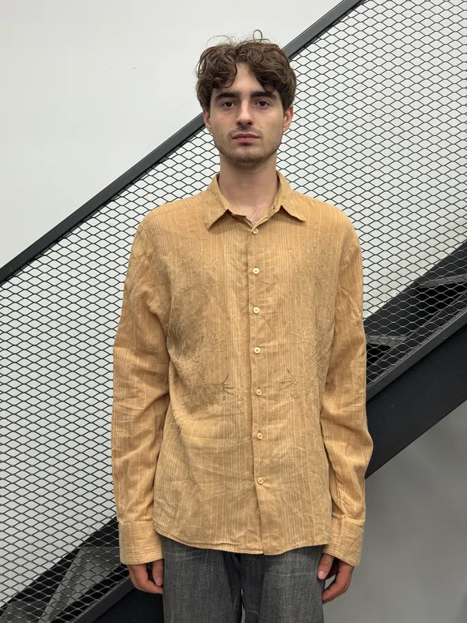 2000s Roberto Cavalli Light Orange Embroidered Shirt vPyvtmf 0