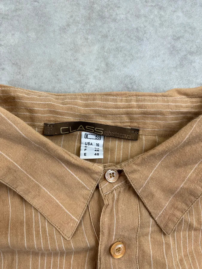 2000s Roberto Cavalli Light Orange Embroidered Shirt vPyvtmf 7