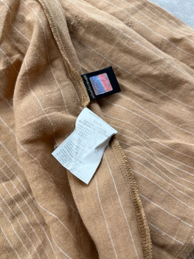 2000s Roberto Cavalli Light Orange Embroidered Shirt vPyvtmf 8