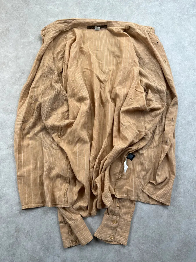 2000s Roberto Cavalli Light Orange Embroidered Shirt vPyvtmf 4