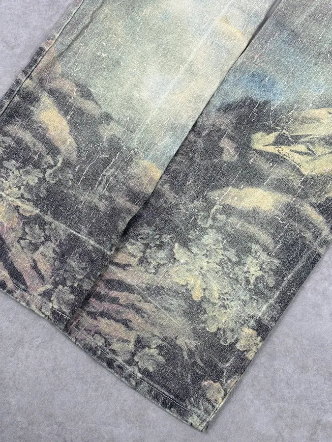 1990s Roberto Cavalli Art « Venus Fade » Denim Flare Jeans mFSKrCc 9