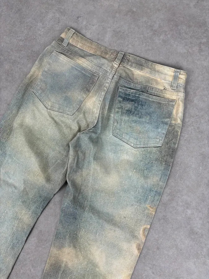 1990s Roberto Cavalli Art « Venus Fade » Denim Flare Jeans mFSKrCc 6