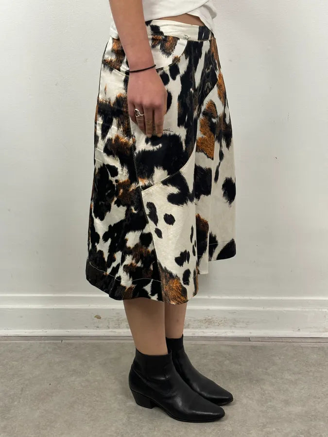 2000s Cavalli Cowhide Animal Print Skirt DjZVTWN 1