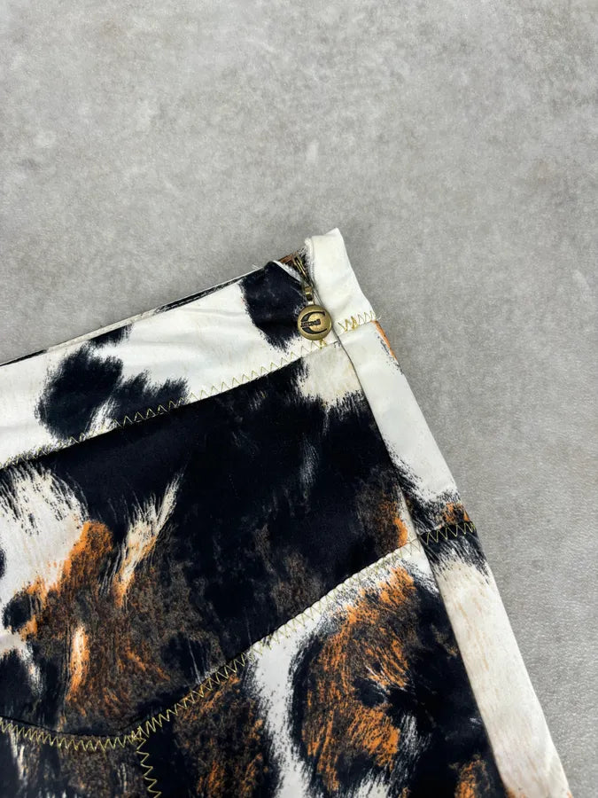 2000s Cavalli Cowhide Animal Print Skirt DjZVTWN 7