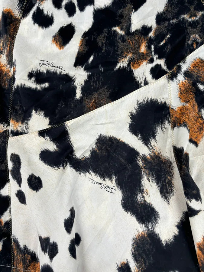 2000s Cavalli Cowhide Animal Print Skirt DjZVTWN 9
