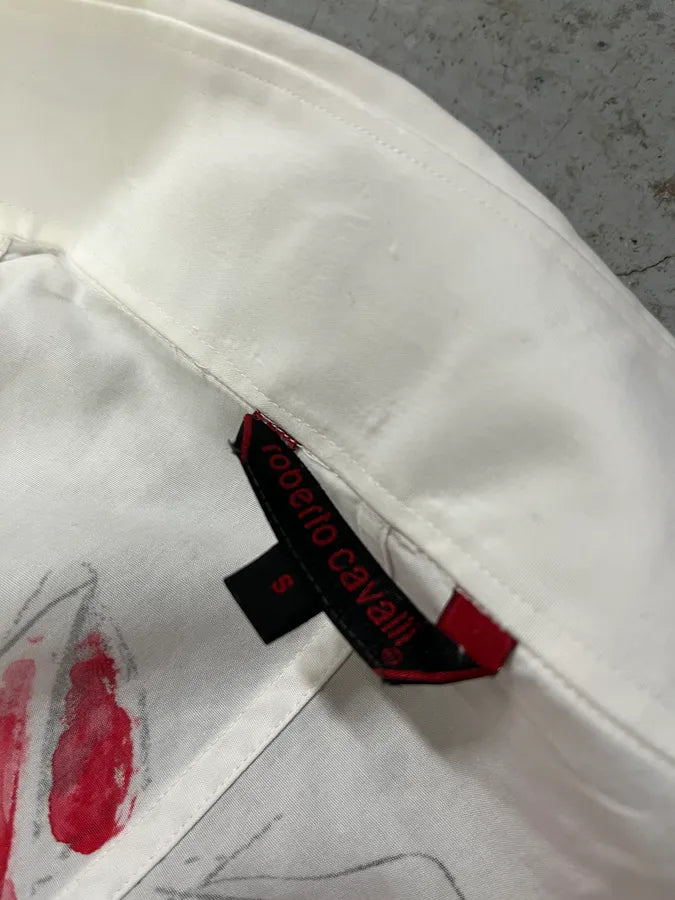 Roberto Cavalli Mysterious Chic Lady White Shirt (M) YlwoHHf 7