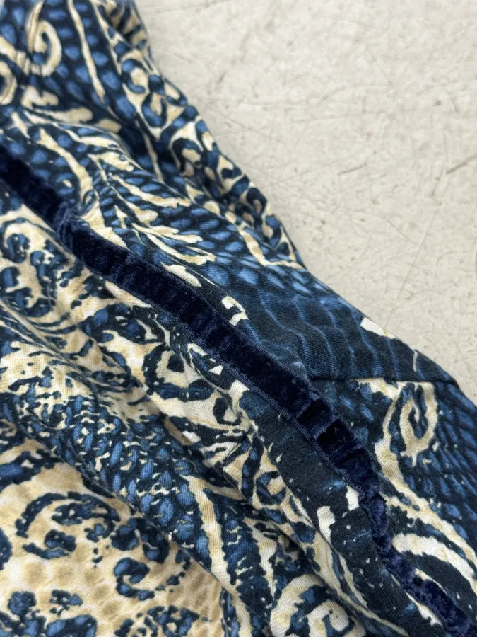 2000s Roberto Cavalli Navy & Beige Porcelain Pattern T-Shirt fGcGUqI 7