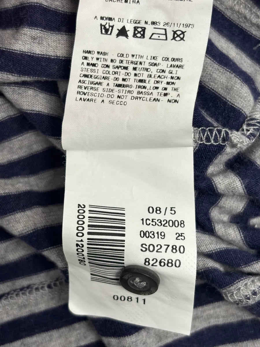 AW2008 Cavalli Navy & Grey Striped Henley Longsleeve  UZQRsOf 9