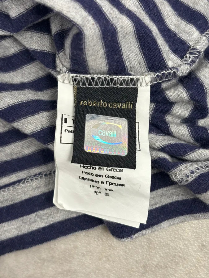 AW2008 Cavalli Navy & Grey Striped Henley Longsleeve  UZQRsOf 8