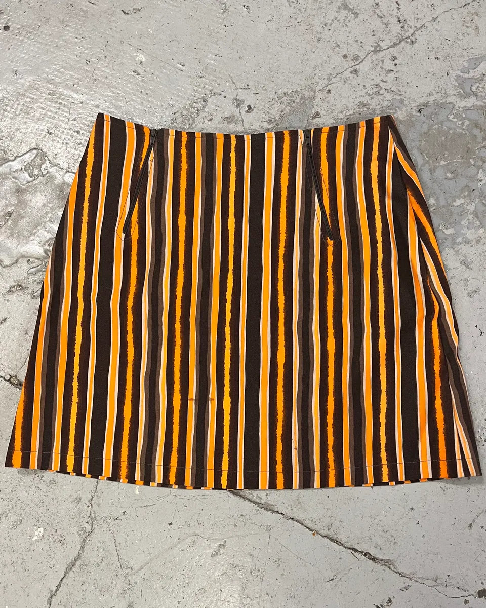 Roberto Cavalli Orange & Black Light Skirt iTPajNW 0