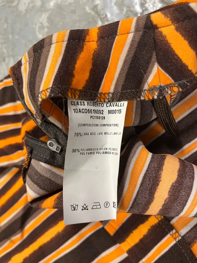 Roberto Cavalli Orange & Black Light Skirt iTPajNW 4