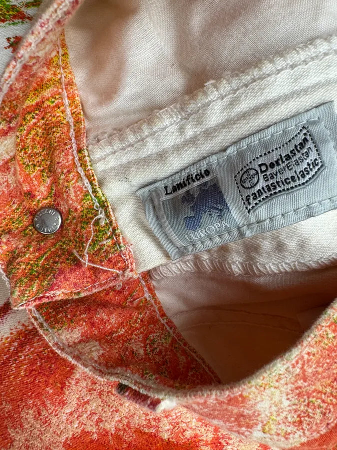 2000s Roberto Cavalli Orange & Green Vulcano Jeans bfsYNMU 11
