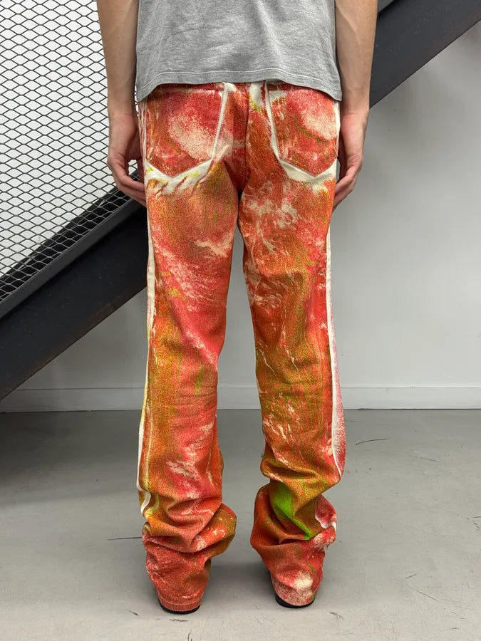 2000s Roberto Cavalli Orange & Green Vulcano Jeans bfsYNMU 5