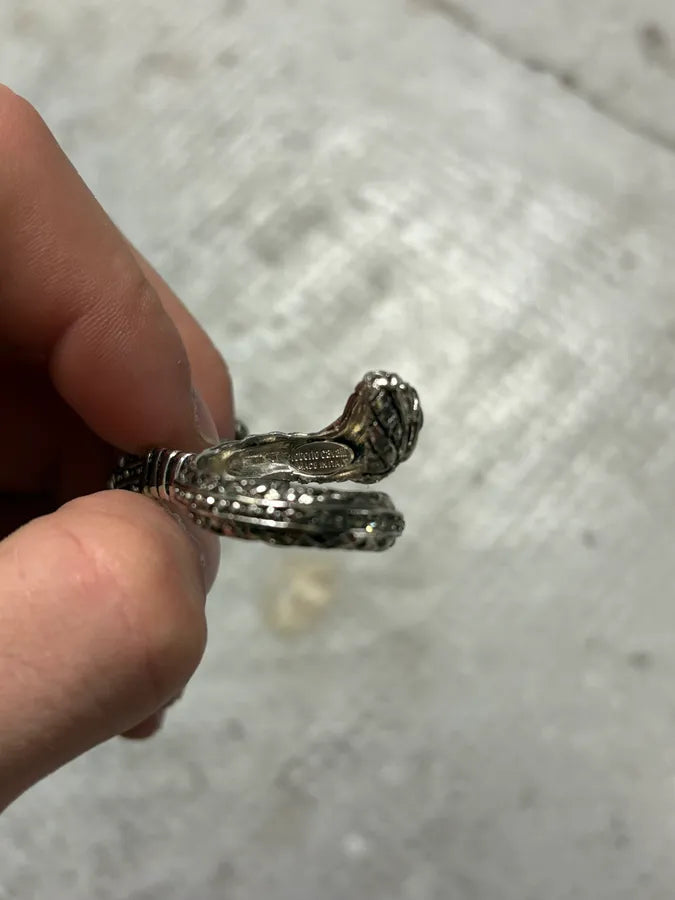 Roberto Cavalli Ornament Snake Double Ring CqVVgoX 6