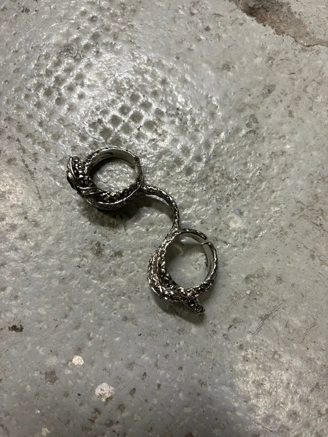 Roberto Cavalli Ornament Snake Double Ring CqVVgoX 3