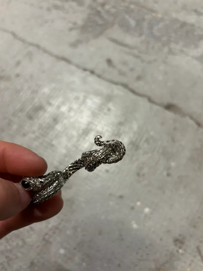 Roberto Cavalli Ornament Snake Double Ring CqVVgoX 4