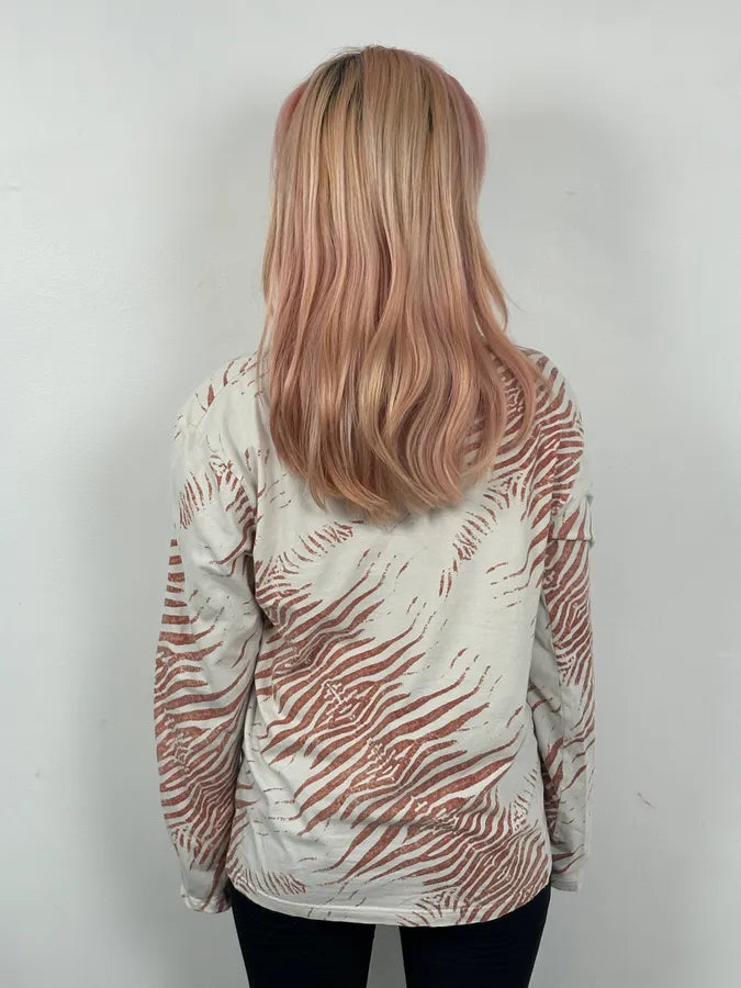 Roberto Cavalli Peach Pink Zebra Savage T-Shirt  ynbdelY 2
